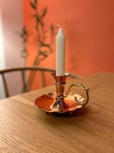 Porte-bougie en cuivre fait main, bougeoir décoratif en cuivre, support de bougie conique vintage rustique pour table - Product Image 5