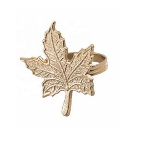 Nuevo Juego de Anillos para Servilletas de Latón con Diseño de Hoja de Arce, Color Dorado, 6 Piezas, Decoración para Mesa de Bodas, Cumpleaños y Fiestas - Product Image 5