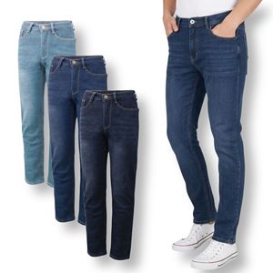 Jean en denim extensible respirant coupe droite mi-haute pour homme Black Eagle Premium – Confortable et classique pour l'automne/le printemps - Product Image 1