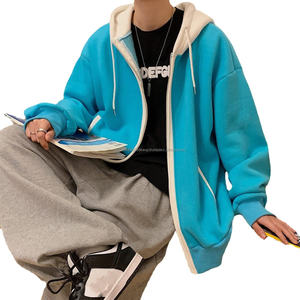 เสื้อสเวตเตอร์มีฮู้ดสไตล์เกาหลีสำหรับผู้ชาย เสื้อคลุมคาร์ดิแกนหลวมๆ เสื้อฮู้ดลำลองสำหรับผู้ชาย เสื้อผ้าผู้ชาย - Product Image 4