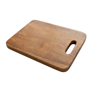 Tabla de cortar de madera maciza natural con ranura para jugos y orificio para colgar |   Bandeja de Madera Multiusos para Servir Carne, Frutas y Verduras - Product Image 1