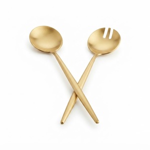 Ensemble de serveurs à salade en acier inoxydable martelé artisanal, luxe, 2 pièces, cuillère et fourchette à salade argentées pour restaurant et maison - Product Image 5