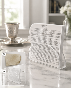 Juego de Tarjetas de Oración Judías en Acrílico Transparente Premium con Soporte de Exhibición, Moderno Porta Tarjetas de Oración en Lucite para el Sábado y Festividades - Product Image 1