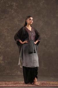 Heavy Embellished Ombre <b>Kaftan</b> Set <b>Black</b> - Product Image 3