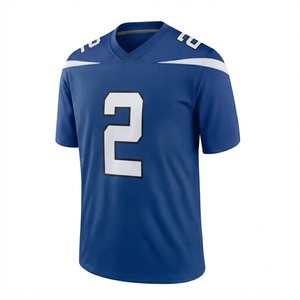 Maillot de football américain bleu marine tendance pour homme, vêtement de sport athlétique, maille respirante sur le devant, 100 % polyester, séchage rapide - Product Image 1