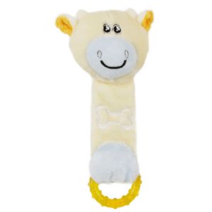Jouet en peluche couineur et froissable Moo Born pour nouveau-nés, jouet en caoutchouc pour animaux de compagnie, jouet couineur pour chats et chiens, jouet de dentition - Product Image 1