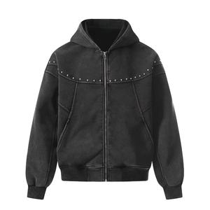 Sudadera con capucha de diamantes de imitación al por mayor para hombre, sudaderas lisas, de gran tamaño, de alta calidad - Product Image 2