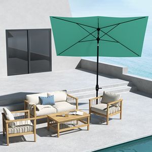 Ombrellone Rettangolare da Esterno 6.6 x 10 piedi con Manovella e Pulsante di Inclinazione per Giardino, Prato, Terrazza, Cortile, Protezione dalla Pioggia - Product Image 2