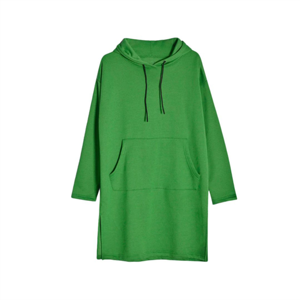 Vestido con Capucha Extra Grande para Mujer, Bordado, Minimalista, 100% Algodón, Sudadera Informal con Capucha, OEM ODM - Product Image 3
