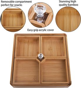 Bandeja de Almacenamiento de Madera Pulida Personalizada con Compartimentos Individuales y Múltiples, con Tapa, para Nueces, Dulces y Frutos Secos - Product Image 5
