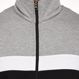 Survêtement Homme Color Block à Fermeture Éclair Intégrale Col Montant Sportswear Décontracté Noir Gris Blanc Polyester Coton Vêtement d'Automne - Product Image 5