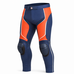 Pantalones de Motociclismo de Cuero para Hombre, con Protección Blindada, Certificación CE, Estilo Profesional, Alta Visibilidad y Protección Contra Pinchazos - Product Image 1