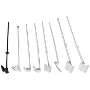Juego de Asta de Bandera de Aluminio de Lujo con Impresión Digital en Blanco y Negro, Asta Telescópica Ajustable para Uso en Interiores/Exteriores - Product Image 1