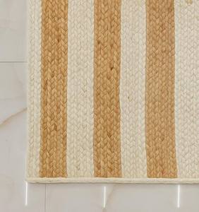 พรมปูพื้นสไตล์โบโฮทันสมัย ทอมือจากเส้นใยปอกระเจา ลายเส้นสีเอิร์ธโทน  ตกแต่งบ้านสไตล์เรียบง่ายแต่หรูหรา - Product Image 1
