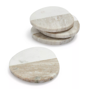 Modern Marble <b>Table</b> Coasters Eco-Friendly Durable Washable Natural Stone Set for Dining and Kitchen Use - Product Image 1