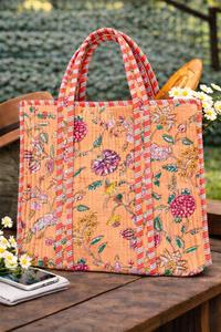 Bolsa de Mano de Algodón Estampada a Mano, Bolsa de Mano de Algodón Hecha a Mano en India, Bolsa de Mano para Mujer, Bolsa de Hombro Acolchada Estampada a Mano - Product Image 5