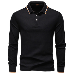 Chemise à manches courtes noire pour homme EDGECO INTERNATIONAL, col rabattu, fermeture boutonnée, 100% coton, coupe classique, couleur unie - Product Image 1