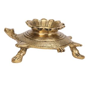 แท่นวางรูปเต่าทองเหลือง ขนาด 4.5 นิ้ว ของตกแต่งและสำหรับการประกอบพิธีกรรมทางจิตวิญญาณ - Product Image 4