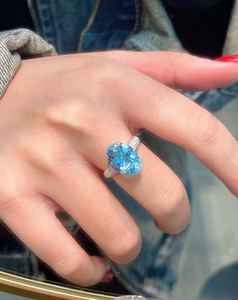 Anillo de Aguamarina Santa María Hecho a Mano, Joyería Fina de Lujo para Compromiso y Boda, Regalo Elegante y Único para Mujer con Piedra Preciosa - Product Image 3