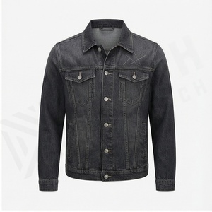 Nouveau style veste en jean pour hommes et femmes veste en jean noir à épaules tombantes femmes dans toutes les tailles-veste en jean pour hommes - Product Image 2