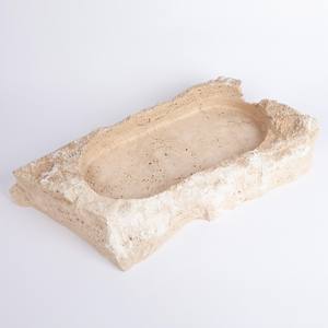 Bol en travertin beige fait main, centre de table rustique en pierre, corbeille à fruits décorative, organisateur de table pour la maison - Product Image 4