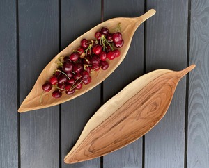 <b>Set</b> Of 3 Polished Wooden Leaf <b>Dish</b> Stylish Rustic Serveware For Kitchen Organization Cafe Display And Restaurant Use - Product Image 4