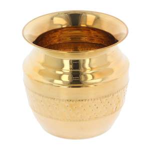 Lujosa Lata de Latón para Beber Agua, Kalash Ayurvédico, con Beneficios para la Salud, Accesorios Auténticos para Pooja - Product Image 1