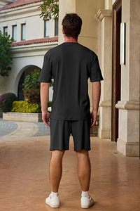 Offre Spéciale – Ensemble T-shirt et Short Confortable d'Été pour Homme, Coupe Oversize, Col Rond, Couleur Unie, Style Décontracté Simple – Vente en Gros - Product Image 3