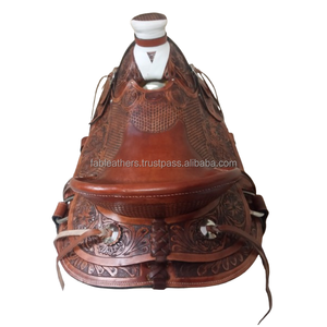 Selle de plaisir occidentale confortable fabriquée à la main en style cow-boy américain en cuir véritable en vrac - Product Image 5