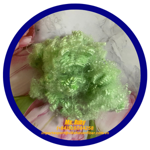 Fibre de polyester recyclée 15D HS verte siliconée creuse de qualité GRS pour rembourrage de jouets, canapés, oreillers, couettes, meubles de voiture - Vente en gros - Product Image 3