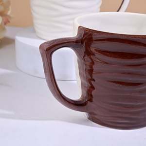 Handmade Glazed Ceramic <b>Mug</b> Set of 6 Terracotta Flow Brown Large Capacity <b>Tea</b> <b>Mugs</b> Microwave Safe Eco-Friendly INS Style - Product Image 4