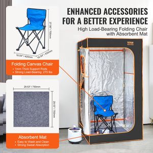 Tenda Sauna a Vapore Portatile da 1200W con Finestra Visibile, Kit Coperta Spa Personale per Detox e Relax Domestico - Product Image 6