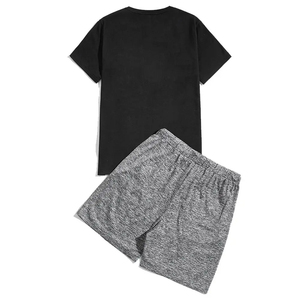 Ensemble T-shirts et shorts pour hommes, personnalisés, sérigraphiés, de haute qualité, style vintage délavé à l'acide, vente en gros - Product Image 2