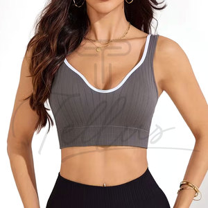 Sujetador Deportivo de Alta Sujeción para Mujer, Diseño Superior, para Yoga y Running, Tallas Grandes, Logotipo Frontal, Spandex/Nylon, Ropa Casual - Product Image 2
