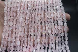 Perles ovales lisses et polies en quartz rose naturel, pierres précieuses roses pour la fabrication de bijoux, fournisseur en gros, vente en vrac, commerce B2B, exportation mondiale - Product Image 2