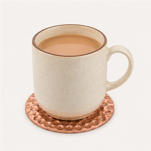 Pure Copper Hammered Coaster <b>Set</b> <b>Set</b> of <b>6</b> Round Metal Drink Coasters For Moscow Mule <b>Mugs</b> Heat Resistant & Anti-Slip Tabletop - Product Image 2