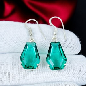 Aquamarine Gemstone <b>Earrings</b> 925 Sterling <b>Silver</b> Handmade Boho Dangle <b>Blue</b> Gemstone Jewelry Gifts for Women RUHAN GEMS ER-0312 - Product Image 1