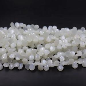 AAA White <b>Moonstone</b> Pear Beads Faceted Pear Shape 10x13 mm 9.5 Inches Briolette Beads For <b>Jewellery</b> Making - Product Image 1