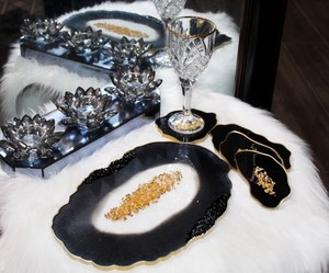 Plateau en résine de haute qualité, élégant plateau de service pour hôtel, restaurant et maison, disponible pour la vente en gros - Product Image 1