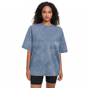 T-shirts surdimensionnés en coton et fibre de bambou pour femmes, de haute qualité, couleur personnalisée, séchage rapide, respirant, pour l'été - Product Image 1