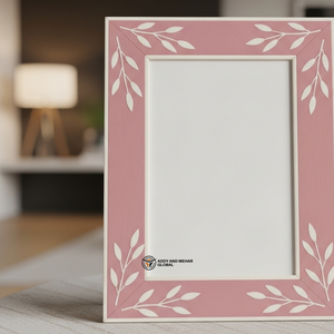 Luxury Handmade Creative Floral Inlay Photo <b>Frame</b> in Blush and Contemporary Pink Contemporary <b>Design</b> - Product Image 3