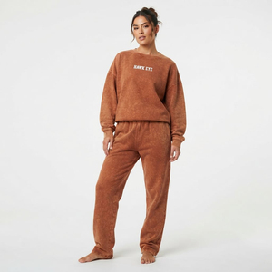 Conjunto Deportivo Oversize de Alta Calidad para Mujer, Lavado Ácido, Cuello Redondo, Hombros Caídos, Dos Piezas, Ropa Casual Urbana, Fabricante - Product Image 6