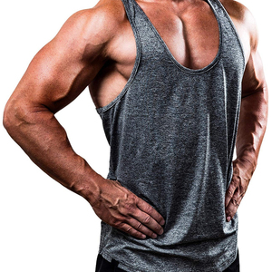 Camiseta sin mangas para hombre al por mayor, ligera, de verano, para gimnasio, con logo personalizado, de algodón, transpirable, estilo casual - Product Image 3