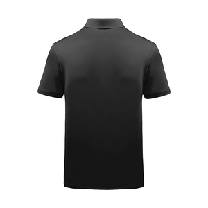 เสื้อโปโลผู้ชายแขนสั้นสีดำ ผ้าถัก สีพื้น สไตล์ลำลอง ทรงปกติ - Product Image 2