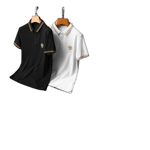 Camisetas de cuello Polo de línea negra para Hombre con camiseta bordada con logotipo, camisetas de algodón para hombre, polos para hombre 2025, polos - Product Image 1