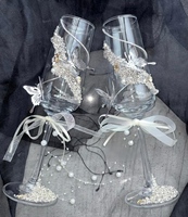 Ensemble de flûtes à champagne de luxe réutilisables pour mariage, verres à toast en cristal de strass soufflés à la main 180 ml pour fiançailles