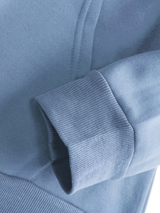 Custom Logo Hooded Sweatshirt Light Blue Casual Pullover Adults All Seasons Promotional Wear Silk Screen Printing - Product Image 5