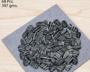 Lot de cabochons en jaspe zèbre naturel noir et blanc, pierres précieuses polies en vrac, fournitures pour la fabrication de bijoux en gros - Product Image 3