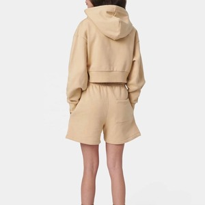 Wholesale High Quality Plus Size Custom Pullover Hoodie French Terry Fleece Lined Puff Print Oversized Winter Crop Top Hoodies - Product Image 2