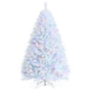 Albero di Natale Artificiale con Punte delle Rami Iridescenti e Base in Metallo Robusta - Product Image 1
